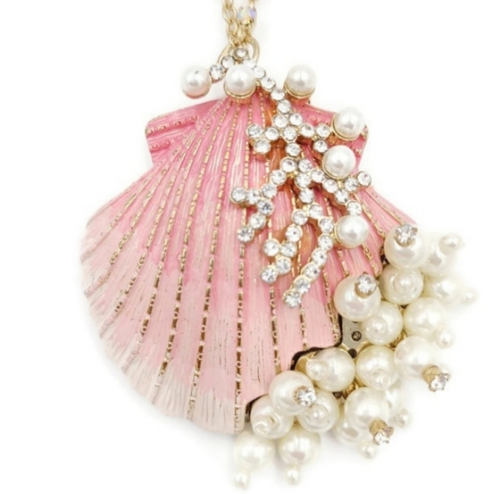 NWT Betsey Johnson Seashell Pearls Necklace - Picture 8 of 11
